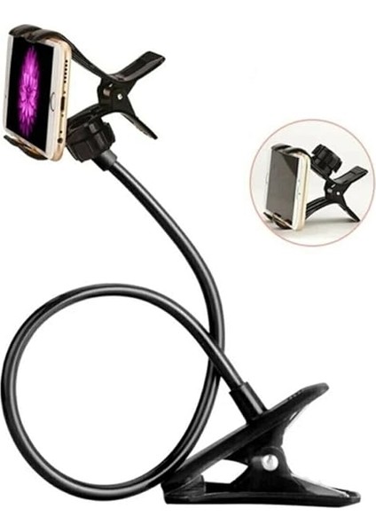 Akrobat Telefon Tutucu Oynar Başlıklı Klipsli Araç Içi Masa Kenarı Telefon Tutacağı (Siyah) fırsatları