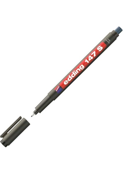 147 S Silgili Permanent Kalem - Asetat Kalemi - Kırmızı - 1 Kalem - 0,3 mm Yuvarlak Uç