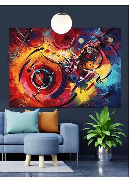 Bisiklet ve Tekerlek Dinamik Soyut Dekoratif Kanvas - Mdf Ahşap Tablo