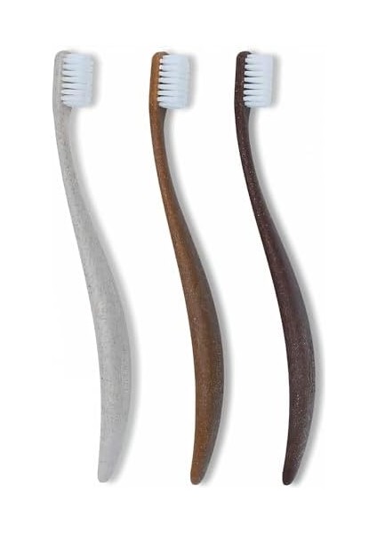 Promıs Wood Love Bioplastik 3’lü Diş Fırça Seti - 6750 Antibakteriyel Yumuşak Kıl, Ergonomik Lignin Sap, Geri Dönüştürülebilir, Ahşap Sap, Italyan Tasarımı, Alman Üretimi modelleri