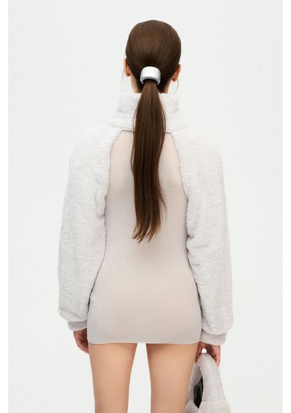 Gri Pelüş Bolero modelleri