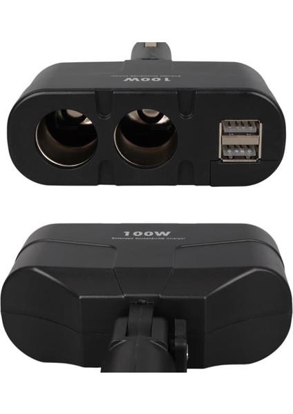 1652 12-24V Çift USB Girişli 100W 2'li Araç Çakmak Çoklayıcı fırsatları