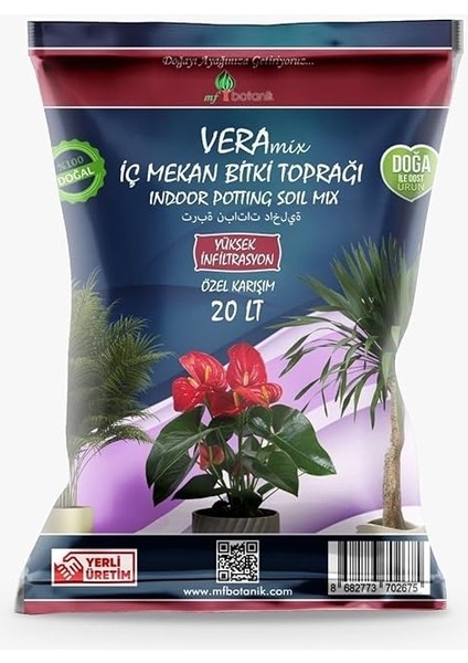 Botanik Vera Özel Karışım Iç Mekan Bitki Toprağı 20 Litre Çiçek Toprağı Toprak Harcı fiyatları