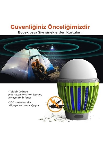 Sivrisinek Kovucu Dış Mekan/iç Mekan Elektrikli, Micro USB Şarj Edilebilir Sivrisinek Kovucu Lamba, Taşınabilir Ipx6 Su Geçirmez LED Işık Elektronik Ampul Kl-01 fiyatları