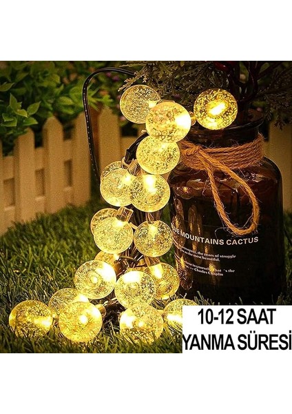 Home Solar Outdoor 50 LED 8 Mod Dış Mekan/iç Mekan Telli Işıklar Kristal Top Su Geçirmez Dekoratif Bahçe, Parti, Noel, Ağaçlar, Veranda, Yılbaşı, Düğün (Sıcak Sarı) indirimleri