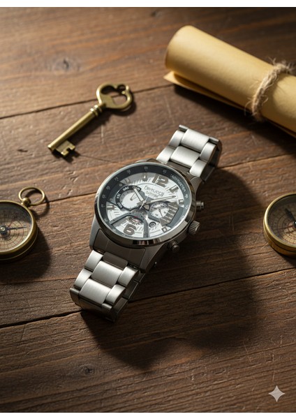 Ferrucci Erkek Kol Saati Gümüş Renk, Beyaz Kadran - Şık Metal Kordon, 2 Yıl Garantili fiyatları