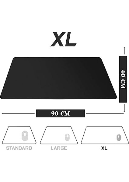 Gaming Mouse Pad 90X40 - Büyük Boy Oyuncu Mousepad Kaymaz Taban Baskısız - Siyah Fare Altlığı Dikişli Kenar Baskısız Ofis Tipi Masa Koruyucu - Gamer Fare Klavye Altlığı indirimleri