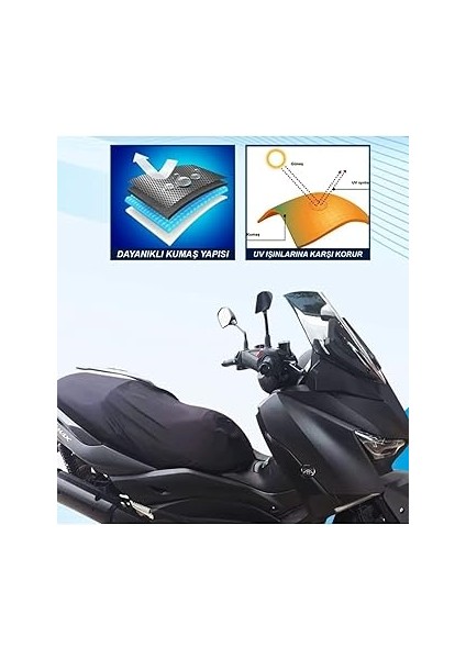 Spacy Activa Vespa Küçük Model Scooter Universal Motosiklet Siyah Sele Kılıfı Motor Koltuk Brandası modelleri