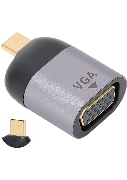 Type-C To VGA Çevirici Adaptör - Macbook ve Notebook Uyumlu USB C To VGA Adaptör S1723 modelleri