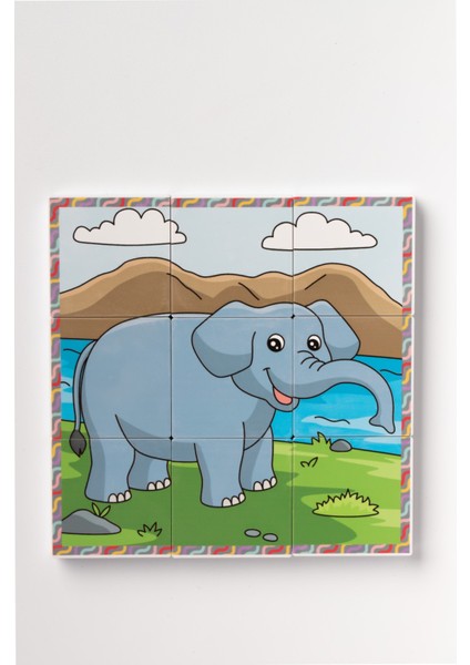 Manyetik Blok Çift Taraflı 9 Parçalı Mıknatıslı Puzzle 2 Görsel Zürafa-Fil Yapboz fırsatları
