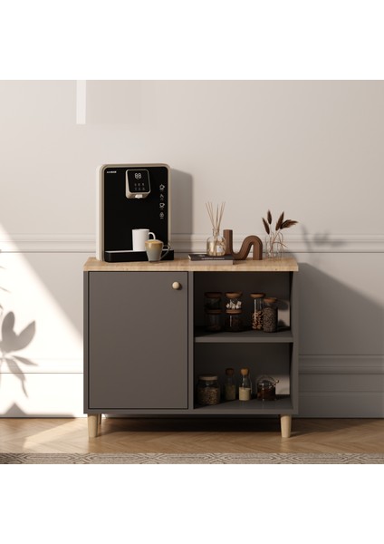 Kapaklı ve Raflı Dekoratif Modern Kahve Köşesi