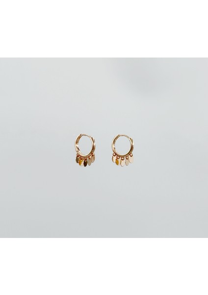 18K Rose Gold Plated Lisbon Hoop Küpe