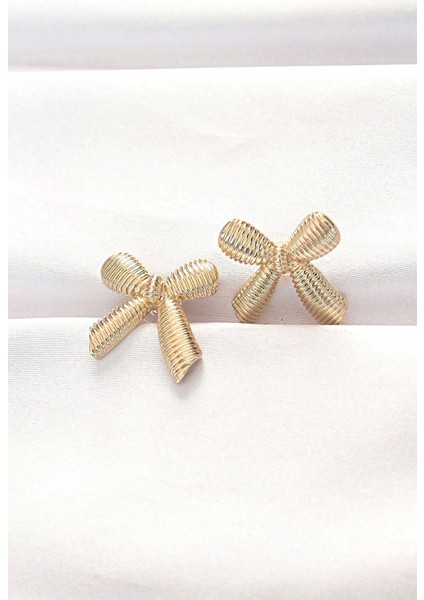 Bfs Pirinç Gold Renk Fiyonk Küpe