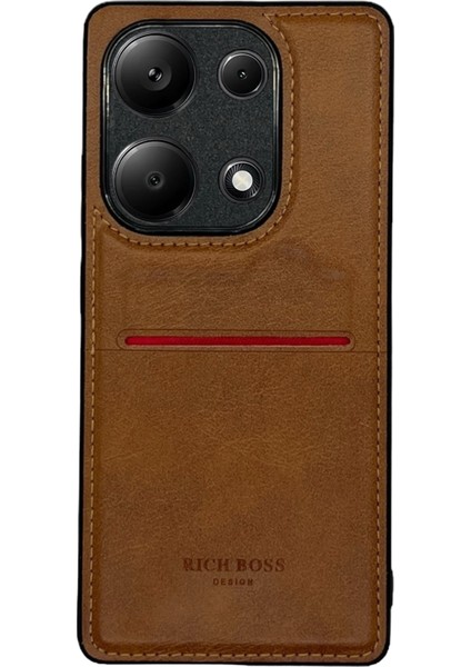 Redmi Note 13 Pro 4g Deri Kartlıklı Lüks Kılıf Açık Kahve