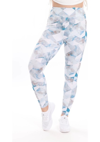 Kadın Beli Lastikli Dijital Baskılı Toparlayıcı Tayt