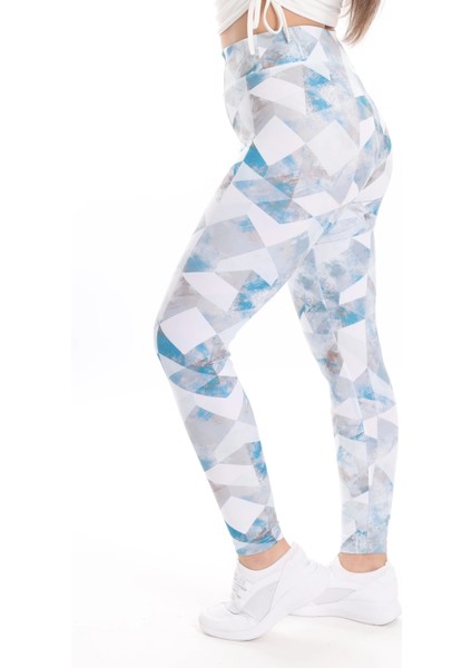 Kadın Beli Lastikli Dijital Baskılı Toparlayıcı Tayt indirimleri