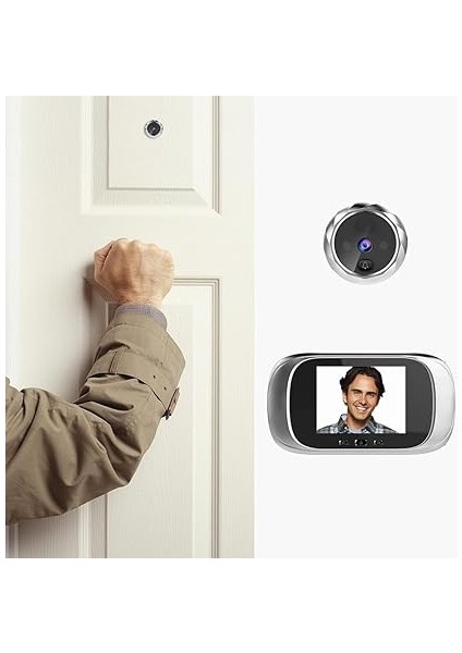 Dijital Kapı Görüntüleyici Kapı Zili Ev Güvenlik Ü, 2.8 Inç LED Gözetleme Deliği Kameralı 90 ° Geniş Açı 320 * 240 Görüntü Çözünürlüğü Şerit fırsatları