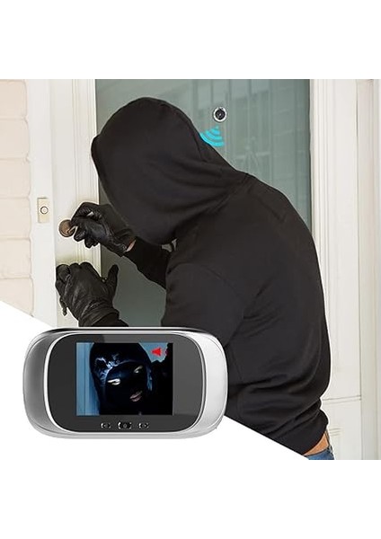 Dijital Kapı Görüntüleyici Kapı Zili Ev Güvenlik Ü, 2.8 Inç LED Gözetleme Deliği Kameralı 90 ° Geniş Açı 320 * 240 Görüntü Çözünürlüğü Şerit indirimleri