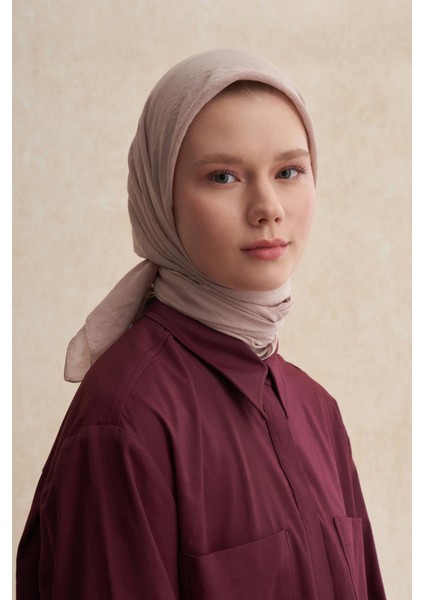 Organik Kırışık Eşarp Krem