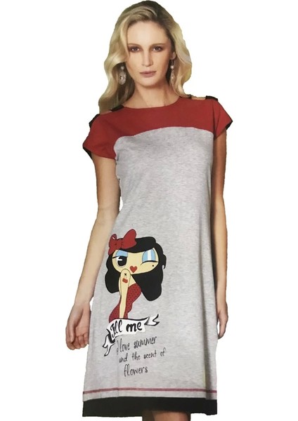 Berrak Kadın Kız Baskılı Elbise 2473