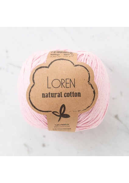 Loren Natural Cotton Pembe El Örgü Ipi - R094 - 33910