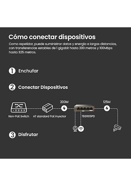 5 Port Poe Anahtarı, Güç Kaynağı Olmaz, Gigabit Poe Powered Switch (1 Poe In & 4 Poe Out, Tak ve Çalıştır Poe Pd Switch, Fansız, Metal Gövde) (TEG1105PD) fırsatları