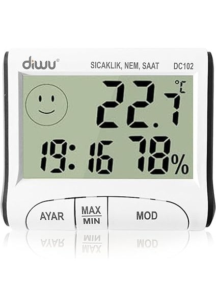 DC102 Iç Mekan Termometre Nem Ölçer Saat fiyatları