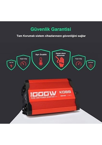 KBN1000 12V/220V 1000WATT Tam Sinüs Dönüştürücü Invertör indirimleri