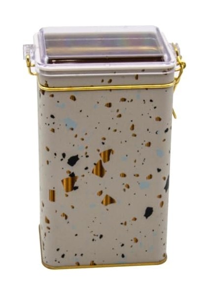 Terrazzo Cream Desenli Dikdörtgen Metal Saklama Kabı 8X10 cm (Terrazzo Cream) fiyatları