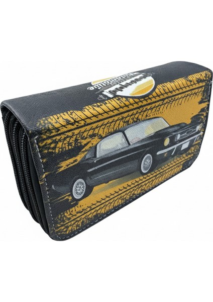 Üç Gözlü Lastikli Kalemlik Arabalı Siyah