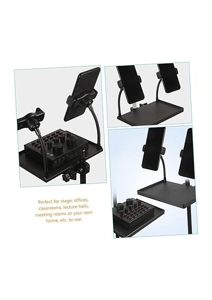 Mikrofon Tepsisi Karaoke Çok Amaçlı Kartı Tepsisi Mikrofon Aksesuarları Ayarlanabilir Mikrofon Standı Ayaklı Mikro USB Raf Standları Kulaklık Direği Mikrofon Standı Tepsisi indirimleri