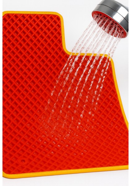 Renault Laguna 2 2001-2007 Aracınıza Özel Eva Paspas Kırmızı Sarı | Kaymaz ve Yıkanabilir Taraftar Oto Paspas