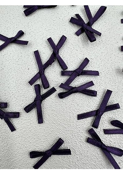 Since 1995 Fiyonk (100 Adet) (Polyesterden Üretilmiş Saten Kurdela) Süslemeler-Dikiş-Saç Bantı (Mor, 3.5 Mm-4) fiyatları