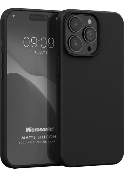 Kılıf Silicone 15 Pro Için Siyah [ 15 Pro ile Uyumlu Kılıf - Siyah]