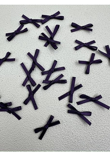 Since 1995 Fiyonk (100 Adet) (Polyesterden Üretilmiş Saten Kurdela) Süslemeler-Dikiş-Saç Bantı (Mor, 3.5 Mm-4) modelleri