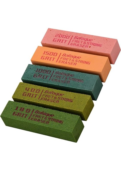 Gitar Fret Parlatma Silgiler Aşındırıcı Kauçuk Blokları ile 180 Grit & 400 Grit & 1000 Grit & 1500 Grit & 2000 Grit Için Gitar Fret Strings Parlatma Bakımı