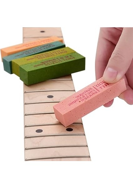 Gitar Fret Parlatma Silgiler Aşındırıcı Kauçuk Blokları ile 180 Grit & 400 Grit & 1000 Grit & 1500 Grit & 2000 Grit Için Gitar Fret Strings Parlatma Bakımı indirimleri
