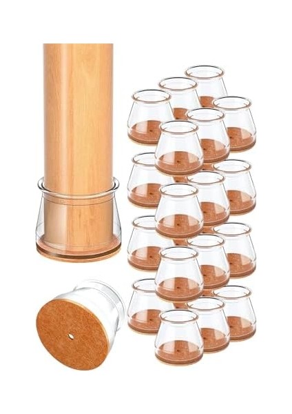 Adet Yuvarlak Papucu (3.6–4.0 Cm) – Şeffaf Silikon Keçeli, Gürültü Önleyici ve Zemin Mobilya Ayak Kılıfı modelleri