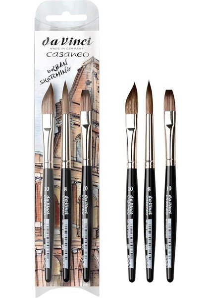 Vinci, Casaneo Sulu Boya Fırçası Seti, Xs, Sentetik Elyaf, Sanatçı Fırçası, Sulu Boya, Sıvı Akrilik Boya, Alman Malı, Set, Boyut 0