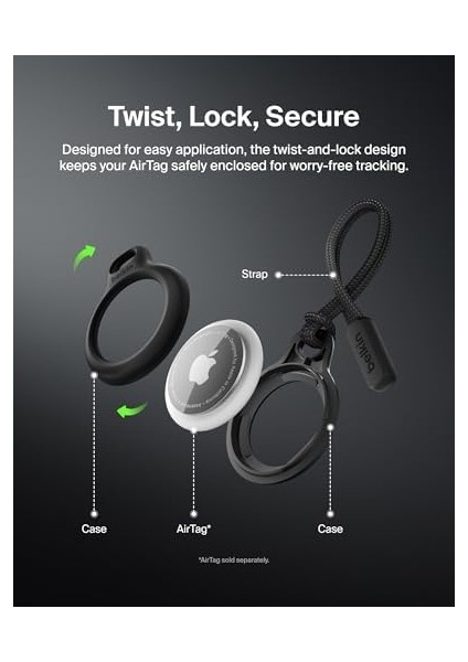 Airtag Için Anahtarlıklı Kılıf - Siyah modelleri