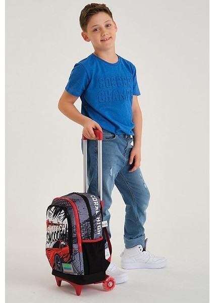 High Işıklı Tekerlekli Yarış Çekçek Okul ve Seyahat Çantası Erkek Çocuk Kırmızı Siyah fırsatları