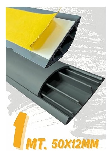 Kendinden Yapışkanlı 50X12MM Gri Balık Sırtı Kablo Kanalı (1 Metre) fiyatları