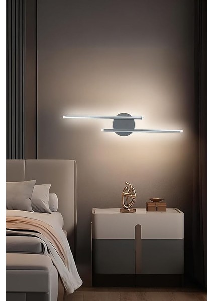 Aplik Modern Tasarım Gün Işığı Ledli Banyo - Mutfak - Salon LED Duvar Aplik (Gri)