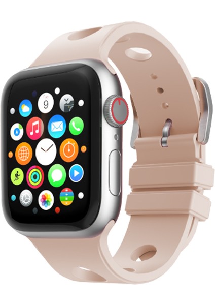 Apple Watch 7 41MM Delikli Tasarım KRD-147 Silikon Kordon