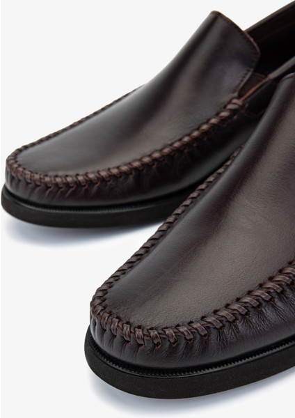 Erkek Hakiki Deri Kahverengi Loafer Ayakkabı 1008 VAL-2829 Erk Ayk Y25 Kahve Bfl modelleri