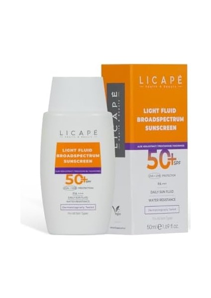 Licape Yüksek Koruma Suya Dayanıklı 50 Spf Likit Güneş Kremi – Tüm Cilt Tiplerine Uygun, Hafif ve Hızla Emilen Güneş Koruyucu – Uva/uvb Koruması ile Nemlendirici Formül – 50 ml