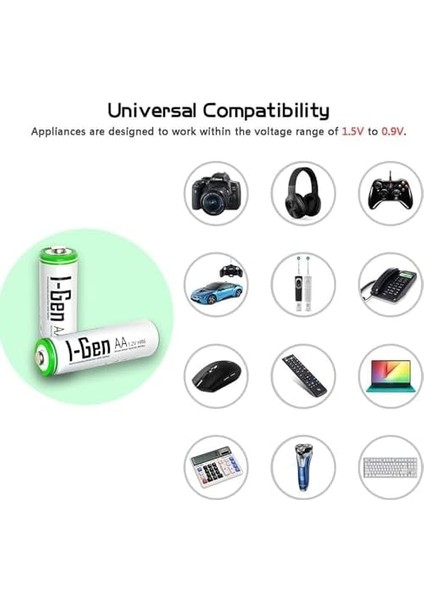 G427 4&apos;lü Pil Şarj Aleti + 4 Adet Aa 2700 Mah Pilli Set 1.2V Ni-Mh fiyatları