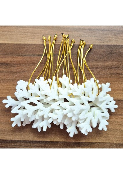 Yılbaşı Ağacı Süsleri Kar Tanesi - Yeni Yıl Çam Ağacı 10’lu Keçe Set fırsatları