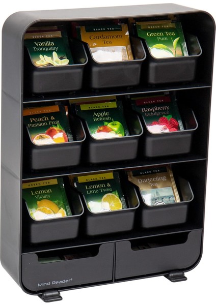 Reader Çay Poşeti ve Düzenleyici, 180 Bölmeli, Siyah