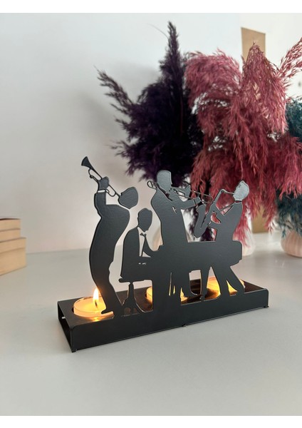 Jazz Grubu Temalı Metal Dekoratif Mumluk modelleri